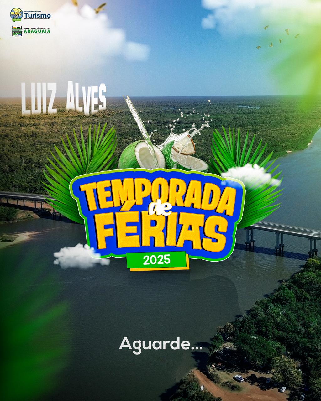 A contagem regressiva começou!  Vem aí a MELHOR temporada de férias no nosso paraíso particular: Rio Araguaia – Luiz Alves! ☀️🌊⛺🐟 Diversão, natureza, descanso e muita aventura te esperam!  Fiquem ligados nas nossas redes sociais 📲 porque vem MUITAS novidades por aí!  #RioAraguaia #LuizAlves #FériasNoParaíso #PartiuAventura Preparados? Porque o verão vai ser INESQUECÍVEL! ️🔥🌅✨